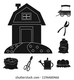 Vector design of farm and agriculture logo. Set of farm and plant stock symbol for web.