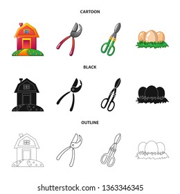 Vector design of farm and agriculture logo. Collection of farm and plant stock vector illustration.