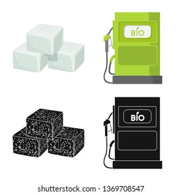 Vector design of farm and agriculture  logo. Collection of farm and technology vector icon for stock.