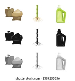 Vector design of farm and agriculture  logo. Collection of farm and technology stock symbol for web.