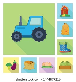Vector design of farm and agriculture logo. Set of farm and plant stock vector illustration.