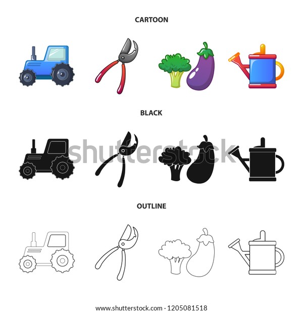 Vector design of farm and\
agriculture logo. Collection of farm and plant vector icon for\
stock.