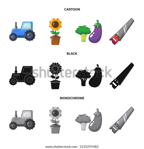 Vector design of farm and\
agriculture logo. Collection of farm and plant stock vector\
illustration.