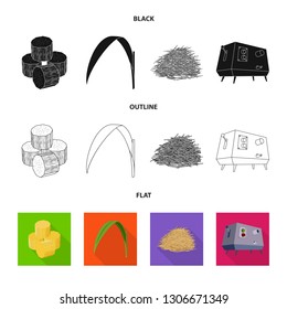 Vector design of farm and agriculture  sign. Set of farm and technology vector icon for stock.