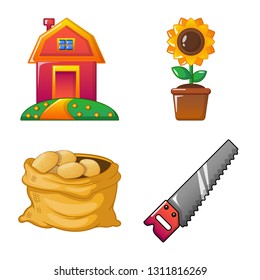 Vector design of farm and agriculture sign. Collection of farm and plant stock symbol for web.