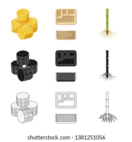 Vector design of farm and agriculture  sign. Set of farm and technology vector icon for stock.