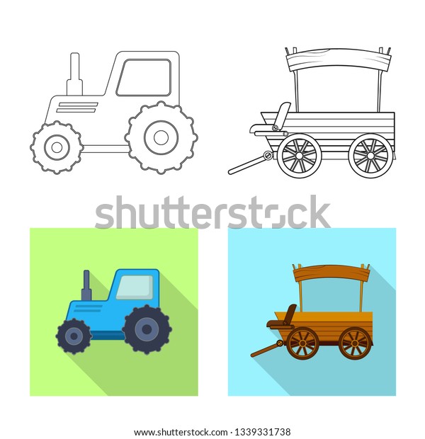 Vector design of farm and\
agriculture sign. Collection of farm and plant stock symbol for\
web.