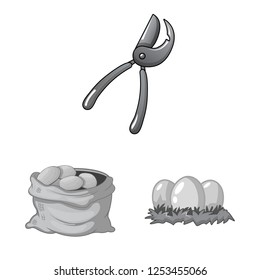 Vector design of farm and agriculture symbol. Set of farm and plant vector icon for stock.
