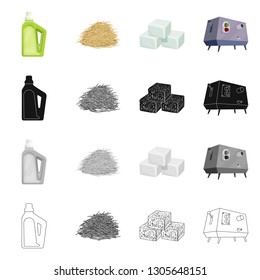 Vector design of farm and agriculture  symbol. Collection of farm and technology stock vector illustration.