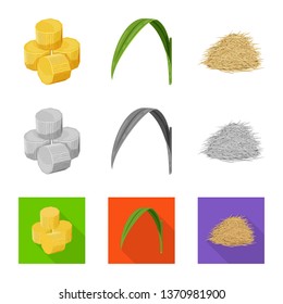 Vector design of farm and agriculture  symbol. Collection of farm and technology stock symbol for web.