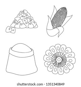 Vector design of farm and crop logo. Collection of farm and nutrition stock symbol for web.