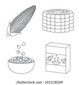 Vector design of farm and crop logo. Set of farm and nutrition vector icon for stock.