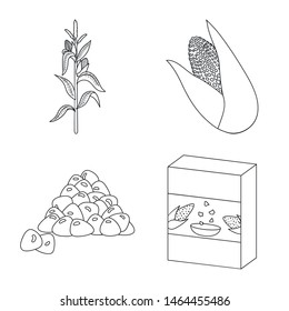 Vector design of farm and crop sign. Collection of farm and nutrition stock symbol for web.
