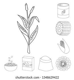 Vector design of farm and crop symbol. Set of farm and nutrition vector icon for stock.