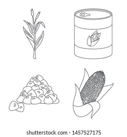 Vector design of farm and crop symbol. Collection of farm and nutrition stock vector illustration.