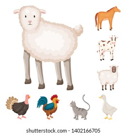 Vector design of farm and food icon. Set of farm and countryside stock vector illustration.