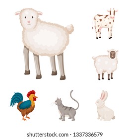 Vector design of farm and food logo. Collection of farm and countryside stock symbol for web.