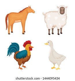 Vector design of farm and food logo. Set of farm and countryside stock vector illustration.