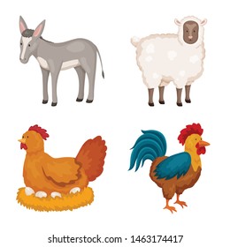 Vector design of farm and food logo. Set of farm and countryside stock vector illustration.