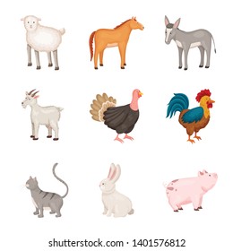 Vector design of farm and food symbol. Set of farm and countryside vector icon for stock.