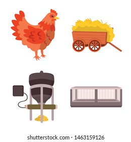 Vector design of farm and poultry logo. Set of farm and agriculture stock symbol for web.