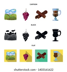Vector design of farm and vineyard logo. Set of farm and product stock vector illustration.