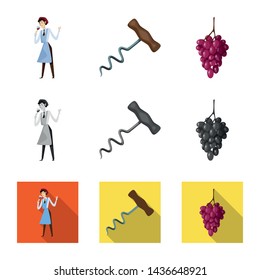 Vector design of farm and vineyard logo. Collection of farm and product vector icon for stock.