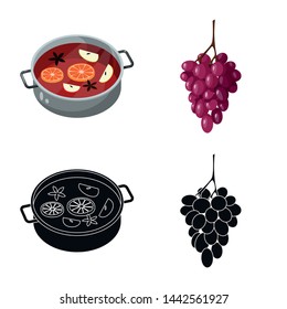 Vector design of farm and vineyard logo. Collection of farm and product stock vector illustration.