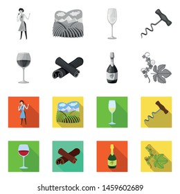 Vector design of farm and vineyard logo. Set of farm and product vector icon for stock.