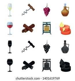 Vector design of farm and vineyard sign. Set of farm and product vector icon for stock.