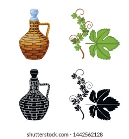 Vector design of farm and vineyard sign. Set of farm and product vector icon for stock.