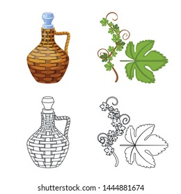 Vector design of farm and vineyard sign. Collection of farm and product vector icon for stock.