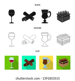 Vector design of farm and vineyard symbol. Set of farm and product vector icon for stock.