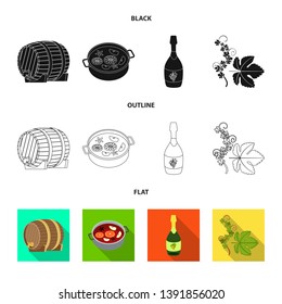 Vector design of farm and vineyard symbol. Collection of farm and product stock vector illustration.