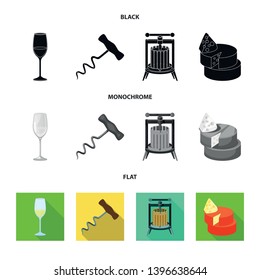 Vector design  farm and vineyard symbol. Set  farm and product stock vector illustration.