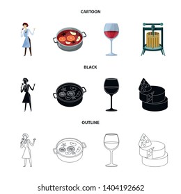 Vector design of farm and vineyard symbol. Set of farm and product stock vector illustration.
