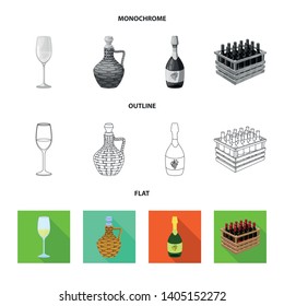 Vector design of farm and vineyard symbol. Set of farm and product vector icon for stock.