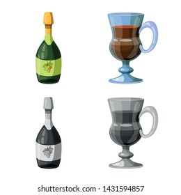 Vector design of farm and vineyard symbol. Set of farm and product stock vector illustration.