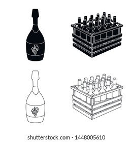 Vector design of farm and vineyard symbol. Collection of farm and product stock symbol for web.