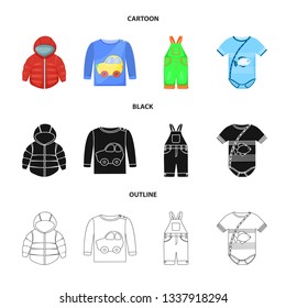 Vector design of fashion and garment icon. Collection of fashion and cotton vector icon for stock.
