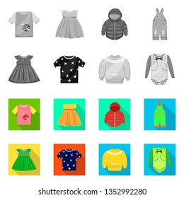 Vector design of fashion and garment icon. Collection of fashion and cotton stock symbol for web.
