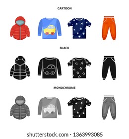 Vector design of fashion and garment icon. Collection of fashion and cotton stock vector illustration.