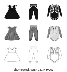 Vector design of fashion and garment icon. Collection of fashion and cotton vector icon for stock.