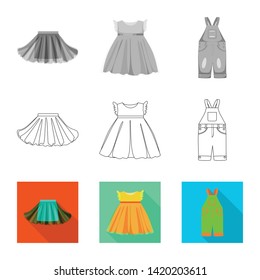 Vector design of fashion and garment icon. Set of fashion and cotton stock symbol for web.
