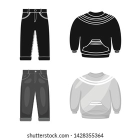 Vector design of fashion and garment icon. Collection of fashion and cotton vector icon for stock.