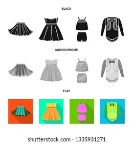 Vector design of fashion and garment logo. Set of fashion and cotton stock vector illustration.