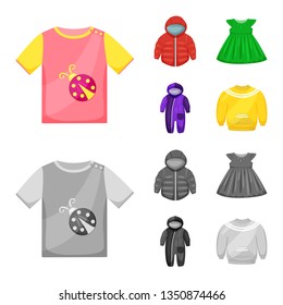 Vector design of fashion and garment logo. Set of fashion and cotton vector icon for stock.