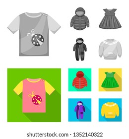 Vector design of fashion and garment logo. Set of fashion and cotton stock vector illustration.