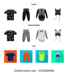 Vector design of fashion and garment logo. Collection of fashion and cotton stock symbol for web.