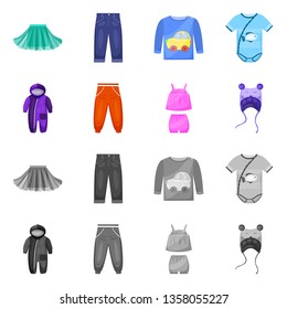 Vector design of fashion and garment logo. Set of fashion and cotton stock vector illustration.